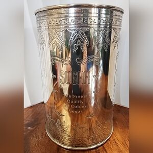 Vintage Silver-plated Brass Canister for Cuban Sugar